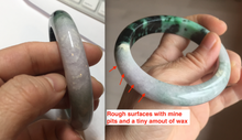 Load image into Gallery viewer, 58mm Certified 100% natural Type A green/purple jadeite jade bangle PB96-8986