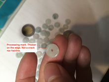 Load image into Gallery viewer, 50 pieces of 100% Natural light green/white Jadeite Jade small safety button beads AS79 (supply)