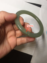 Load image into Gallery viewer, 55mm certified 100% Natural dark green gray flat nephrite bangle HN155-9687