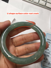 Load image into Gallery viewer, 53.6mm Certified 100% natural Type A dark green gray black(冰油青) round cut jadeite jade bangle AZ176-0514