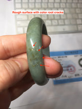 Load image into Gallery viewer, 53.6mm Certified Type A 100% Natural black/dark green/gray Jadeite bangle PJ51-2855