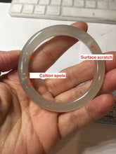 Load image into Gallery viewer, 50.8mm Certified 100% Natural icy white gray with flying snow nephrite jade bangle HN46-9154