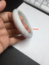 Load image into Gallery viewer, 53mm 100% natural light green purple white oval jadeite jade bangle BF128