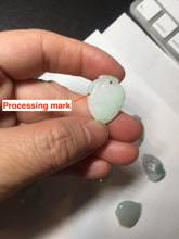 Load image into Gallery viewer, Type A 100% Natural icy watery sunny green/purple/white Jadeite Jade Peach Pendant group BL48