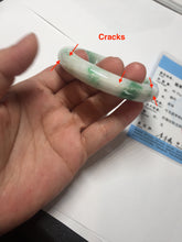 Load image into Gallery viewer, 57mm Certified Type A 100% Natural sunny green/white(白底青) Jadeite Jade bangle AY91-2805