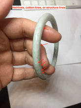 Load image into Gallery viewer, 58.3mm certified Type A 100% Natural light green flat round cut Jadeite Jade bangle PH215-3239