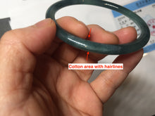 Load image into Gallery viewer, 60.5mm Certified Type A 100% Natural dark green blue gray black slim round cut Guatemala Jadeite bangle PC176-2056