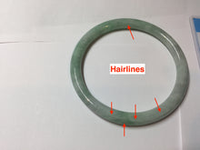 Load image into Gallery viewer, 62.5mm Certified Type A 100% Natural sunny green white round cut jadeite Jade bangle PB262-3258
