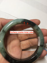 Load image into Gallery viewer, 58.5mm certified Type A 100% Natural sunny green dark green light green (half mountain half watery 半山半水) Jadeite Jade bangle PB194-9765