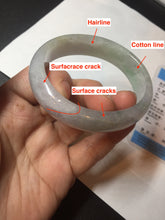 Load image into Gallery viewer, 51.5mm certified 100% natural type A light purple sunny green yellow oval jadeite jade bangle BL77-8666