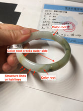 Load image into Gallery viewer, 53.9mm certified natural 100% natural Type A light green/yellow with green floating flowers jadeite jade bangle PA231-4999