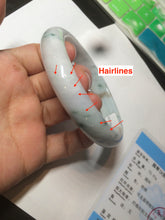 Load image into Gallery viewer, 62.7mm Certified Type A 100% Natural light green/white/brown/purple Jadeite Jade bangle AH84-0438
