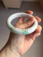 Load image into Gallery viewer, 59.5mm 100% Natural type A sunny green purple white Jadeite Jade bangle PE46-5504