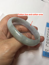 Load image into Gallery viewer, 45mm Certified Type A 100% Natural light green purple white flat Oval Jadeite Jade Bangle PJ70-2195