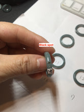 Load image into Gallery viewer, Size 7 3/4 100% natural type A light dark green blue black gray Guatemala jadeite band ring group AA113