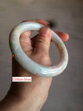 Load image into Gallery viewer, 57.9mm certified 100% natural type A light sunny green/purple/yellow chubby round cut jadeite jade bangle BF33-9221