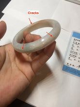 Load image into Gallery viewer, 55mm Certified Type A 100% Natural light green white red Jadeite bangle PB197-6665