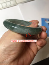 Load image into Gallery viewer, 56.4mm certified type A 100% Natural oily dark green gray black with flying snow Jadeite jade bangle PC202-7675