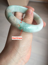 Load image into Gallery viewer, 57mm certified 100% natural type A sunny green/white jadeite jade bangle BN100-7706