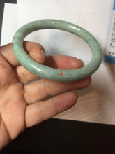 Load image into Gallery viewer, 58.5mm certified Type A 100% Natural light green round cut Jadeite Jade bangle PB264-3255