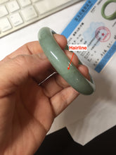 Load image into Gallery viewer, 55.1mm Certified Type A 100% Natural Oily Dark Green Gray Black(油青) Jadeite Jade Bangle PE107-7151