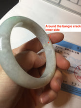 Load image into Gallery viewer, Shopify only 55.5mm Certified 100% natural Type A sunny green purple jadeite jade bangle BM89-9781