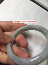 Load image into Gallery viewer, 54mm certified Type A 100% Natural light green white Jadeite Jade bangle BM67-0316