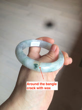 Load image into Gallery viewer, 53.4mm Certified Type A 100% Natural green/white/purple Jadeite Jade bangle AX42-7719