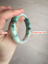 Load image into Gallery viewer, 51.5mm certified 100% natural Type A sunny green/purple/yellow(FU LU SHOU) jadeite jade bangle BK45-5080