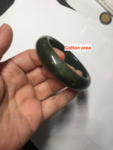 Load image into Gallery viewer, 52.3mm 100% Natural dark green yellow nephrite Jade bangle(河磨玉) HE103