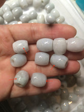 Load image into Gallery viewer, 12mm Type A 100% Natural white/light green/purple olive shape Jadeite Jade LuluTong (Every road is smooth) beads AX23 (Add on item)