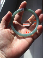 Load image into Gallery viewer, 59mm Certified Type A 100% Natural light green/blue/brown slim round cut Guatemala Jadeite bangle BS56-4639