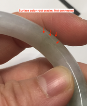 Load image into Gallery viewer, 54.5mm Certified type A 100% Natural green white light purple half mountain half water two-tone(半山半水) Jadeite bangle PE23-5466