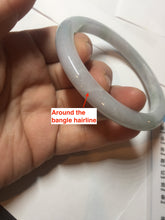 Load image into Gallery viewer, 62.2mm Certified Type A 100% Natura light green white purple slim Jadeite bangle X136-3822