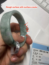 Load image into Gallery viewer, 52.8mm Certified type A 100% Natural green with green floating flowers Jadeite Jade square bangle PC36-0408