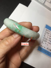 Load image into Gallery viewer, 56mm Certified type A 100% Natural sunny green/white Jadeite bangle AY87-3479
