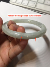 Load image into Gallery viewer, 58.9mm certified 100% natural type A icy watery light green white round cut jadeite jade bangle BS83-(1099)