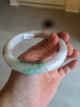 Load image into Gallery viewer, 60mm certified 100% natural type A sunny green white jadeite jade bangle BH31-5424