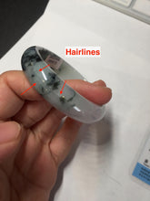 Load image into Gallery viewer, 51.5mm certified Type A 100% Natural icy watery light green sunny green purple oval Jadeite Jade bangle BQ63-5672