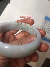 Load image into Gallery viewer, 53.5mm certified type A 100% Natural light green purple white Jadeite Jade bangle J150-6018