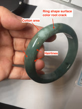 Load image into Gallery viewer, 57.2mm Certified type A 100% Natural oily dark green (老油青) blue gray black Mountains Afar (远山)Jadeite bangle PC260-0550
