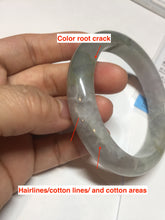 Load image into Gallery viewer, 59.2mm Certified Type A 100% Natural white/light purple/brown/yellow/gray(FU LU SHOU) Jadeite Jade bangle BF104-8634