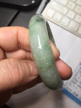 Load image into Gallery viewer, 58mm certified Type A 100% Natural light green gray chubby Jadeite Jade bangle BS117-6632