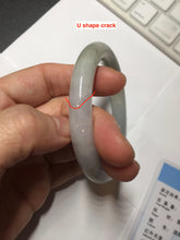 Load image into Gallery viewer, 54.6mm certified 100% natural Type A light gray white purple round cut jadeite jade bangle AA120-4902