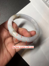 Load image into Gallery viewer, 57mm Certified Type A 100% Natural icy watery white Jadeite Jade bangle BM77-7067