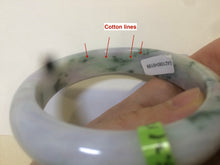 Load image into Gallery viewer, 55.2mm Certified Type A 100% Natural light green/purple/brown with green floating flowers Jadeite Jade bangle F86-6199