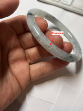 Load image into Gallery viewer, 58.5mm certified 100% natural Type A white dark green ink painting (水墨) jadeite jade bangle PC159-3152