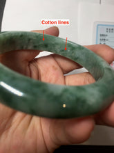 Load image into Gallery viewer, 56.5mm Certified Type A 100% Natural Woodland Green Jadeite Bangle PH230-0263