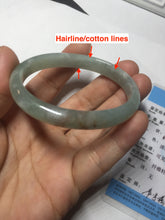 Load image into Gallery viewer, 50.5mm certified Type A 100% Natural icy watery light green red oval Jadeite Jade bangle BQ6-3800