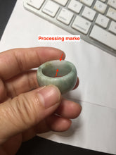Load image into Gallery viewer, Size 11 100% natural type A oily dark green broad jadeite jade band ring thumb ring PC246-7